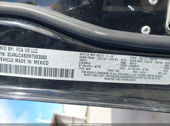 3C4NJCAB2MT553083 2021 JEEP COMPASS Черный Вид подкапотного пространства
