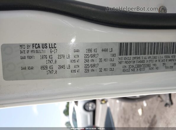 3C4NJCBB8HT652883 2017 JEEP NEW COMPASS Белый Вид подкапотного пространства