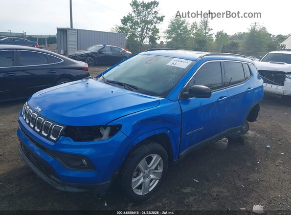 3C4NJDBB5NT169353 2022 JEEP COMPASS Blue წინა მარცხენა ხედი სამი მეოთხედიდან