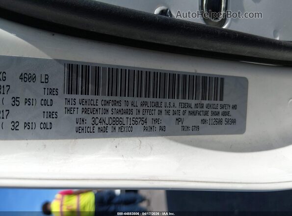 3C4NJDBB6LT156754 2020 JEEP COMPASS White Vista del compartimento del motor