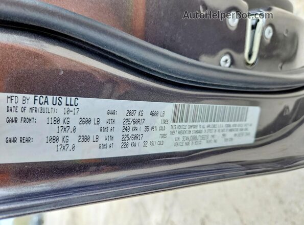 3C4NJDBB8JT192216 2018 JEEP COMPASS Черный Вид наклейки с VIN-кодом