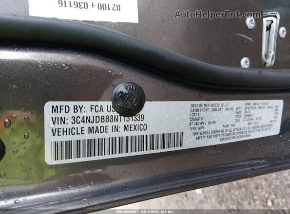 3C4NJDBB8NT131339 2022 JEEP COMPASS Gray Widok komory silnika
