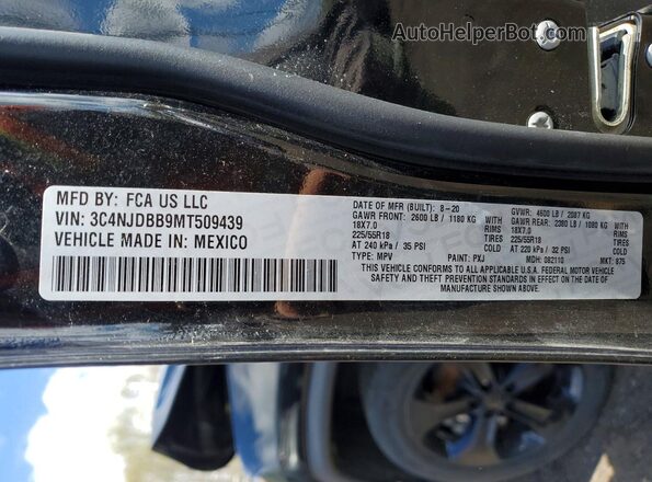 3C4NJDBB9MT509439 2021 JEEP COMPASS Черный Вид наклейки с VIN-кодом