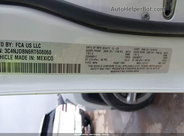 3C4NJDBN6RT608060 2024 JEEP COMPASS White Widok komory silnika