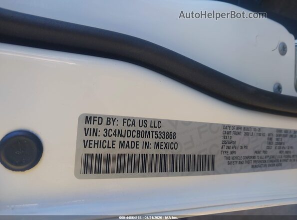 3C4NJDCB0MT533868 2021 JEEP COMPASS Белый Вид подкапотного пространства