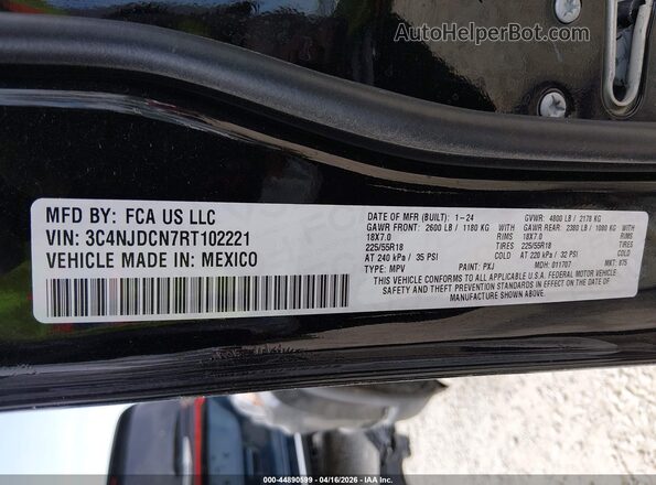 3C4NJDCN7RT102221 2024 JEEP COMPASS Черный Вид подкапотного пространства