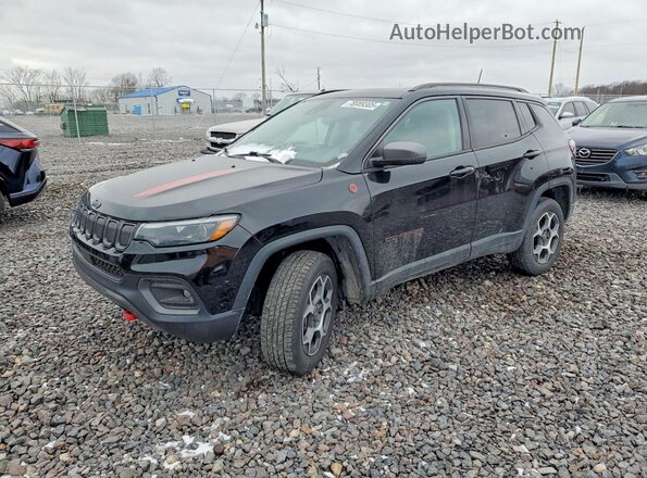 3C4NJDDB3NT168795 2022 JEEP COMPASS Black წინა მარცხენა ხედი სამი მეოთხედიდან