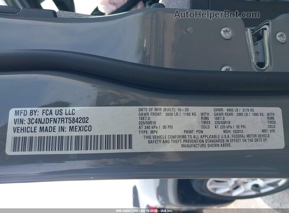 3C4NJDFN7RT584202 2024 JEEP COMPASS Серый Вид подкапотного пространства