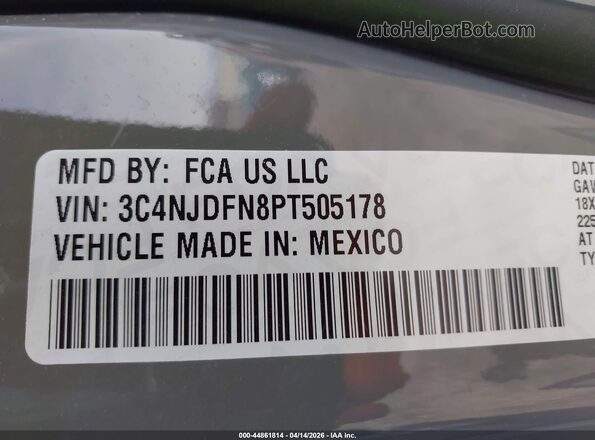 3C4NJDFN8PT505178 2023 JEEP COMPASS Gray Widok komory silnika