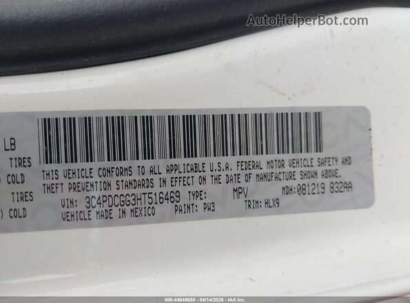 3C4PDCGG3HT516469 2017 DODGE JOURNEY White Вид підкапотного простору