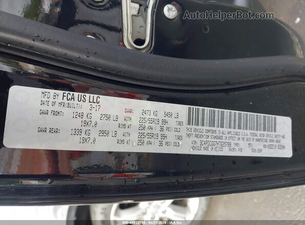 3C4PDCGG7HT625789 2017 DODGE JOURNEY Black Շարժիչի բաժամունքի տեսք