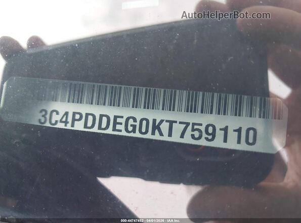 3C4PDDEG0KT759110 2019 DODGE JOURNEY Серый Вид подкапотного пространства