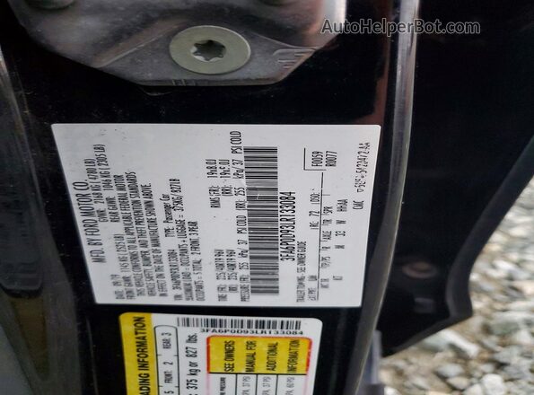 3FA6P0D93LR133084 2020 FORD FUSION Черный Вид подкапотного пространства