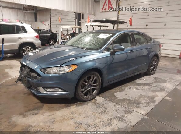 3FA6P0HD1JR201474 2018 FORD FUSION Синий Передняя левая четверть