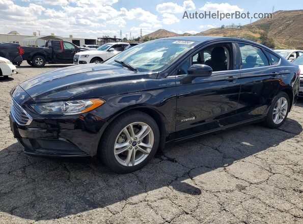 3FA6P0LU5JR103037 2018 FORD FUSION Black Vista tres cuartos delantera izquierda