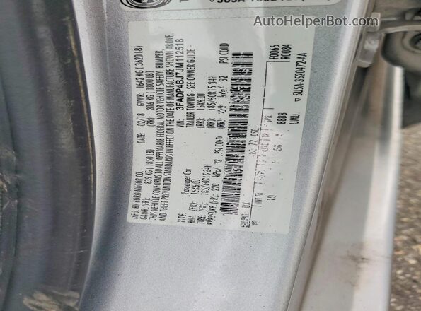 3FADP4BJ7JM112518 2018 FORD FIESTA Серебряный Вид наклейки с VIN-кодом
