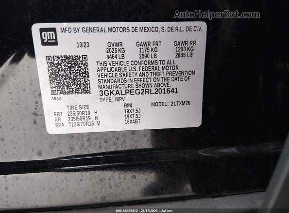 3GKALPEG2RL201641 2024 GMC TERRAIN Черный Вид подкапотного пространства