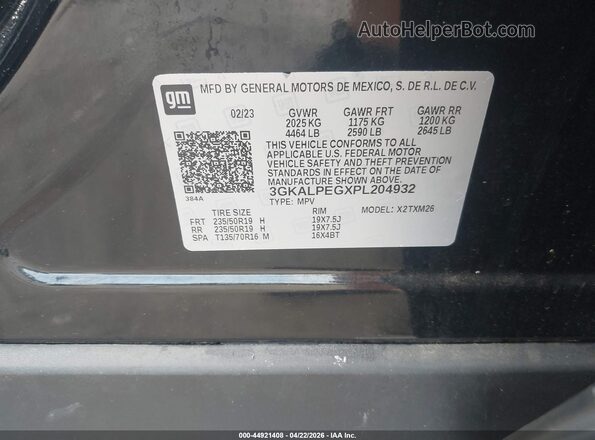 3GKALPEGXPL204932 2023 GMC TERRAIN Черный Вид подкапотного пространства