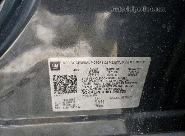 3GKALPEX9KL349825 2019 GMC TERRAIN Серый Вид наклейки с VIN-кодом