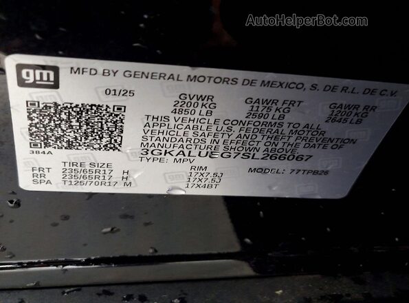 3GKALUEG7SL266067 2025 GMC TERRAIN Black Սալոնի 360 աստիճան տեսք