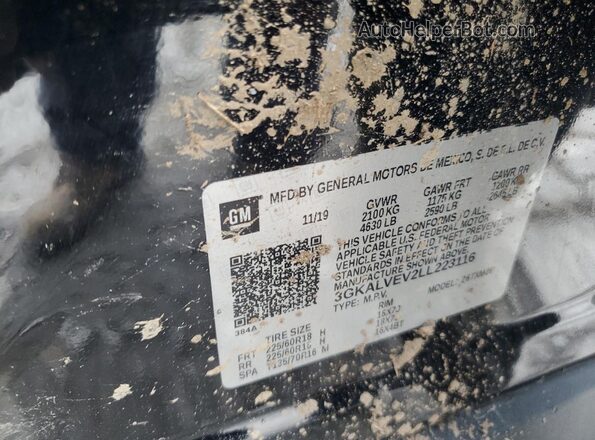 3GKALVEV2LL223116 2020 GMC TERRAIN Black Вид наклейки з VIN-кодом