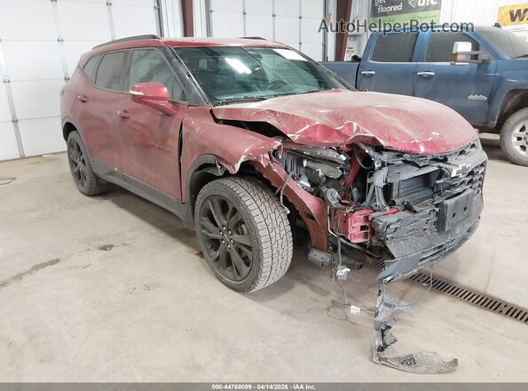 3GNKBJRS0KS703355 2019 CHEVROLET BLAZER Темно-бордовый Передняя правая четверть