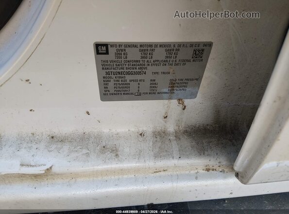 3GTU2NEC0GG300574 2016 GMC SIERRA White Widok komory silnika