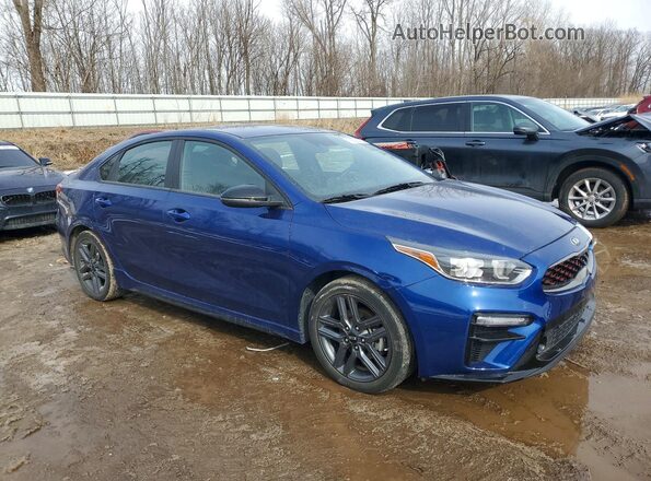 3KPF34AD0ME408280 2021 KIA FORTE Blue Delantero derecho