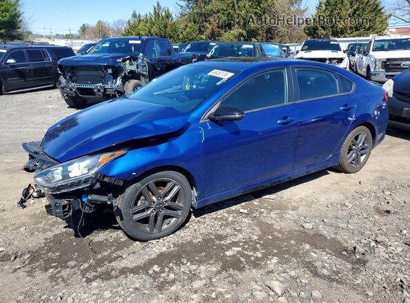 3KPF34AD7ME331391 2021 KIA FORTE Blue Vista tres cuartos delantera izquierda
