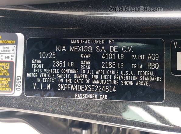 3KPFW4DEXSE224814 2025 KIA K4 Серый Вид подкапотного пространства