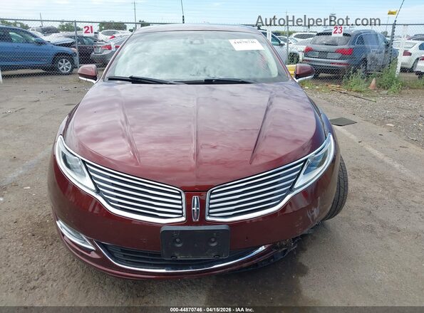 3LN6L2LU7GR623634 2016 LINCOLN MKZ HYBRID Maroon Instrument cluster view