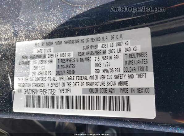 3MVDMBAM1RM647762 2024 MAZDA CX-30 Blue Vista del compartimento del motor