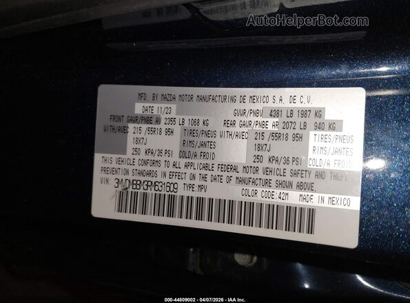 3MVDMBBM3RM631609 2024 MAZDA CX-30 Blue Widok komory silnika