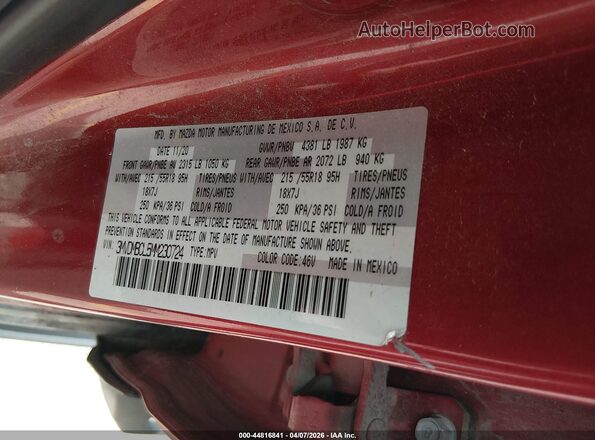 3MVDMBCL5MM230724 2021 MAZDA CX-30 Красный Вид подкапотного пространства