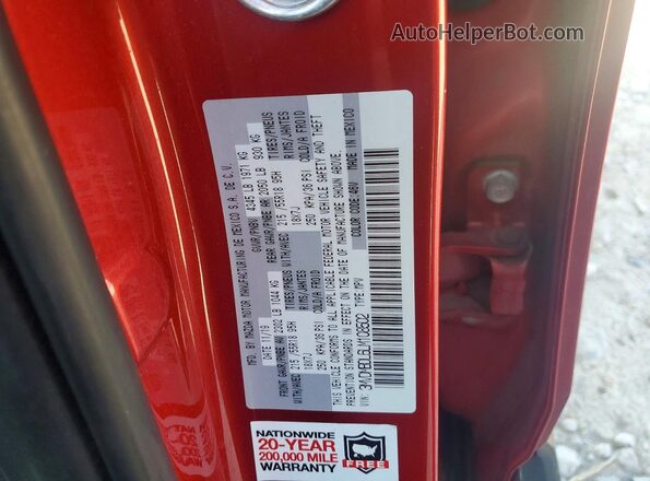 3MVDMBDL6LM108502 2020 MAZDA CX-30 Red Widok naklejki z numerem VIN