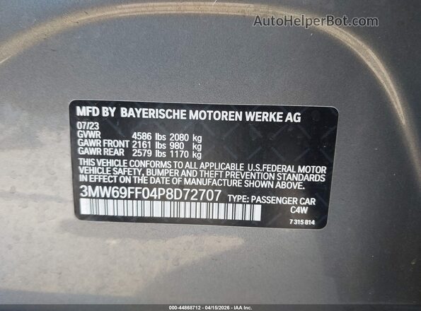 3MW69FF04P8D72707 2023 BMW OTHER Gray Widok komory silnika