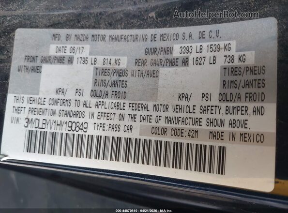 3MYDLBYV1HY190849 2017 TOYOTA YARIS IA Blue Widok komory silnika
