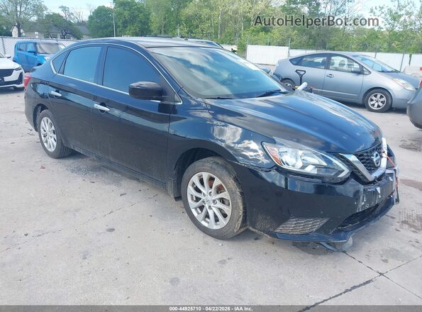 3N1AB7AP1KY435656 2019 NISSAN SENTRA Черный Передняя правая четверть