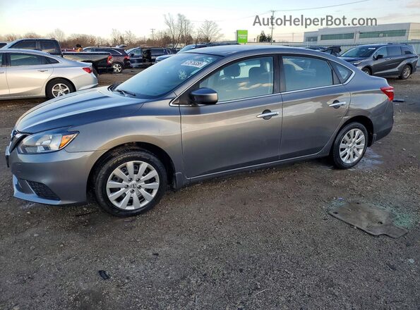 3N1AB7AP5KY258352 2019 NISSAN SENTRA Charcoal Vista tres cuartos delantera izquierda