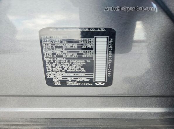 3PCAJ5BA0MF110980 2021 INFINITI QX50 Серый Вид наклейки с VIN-кодом