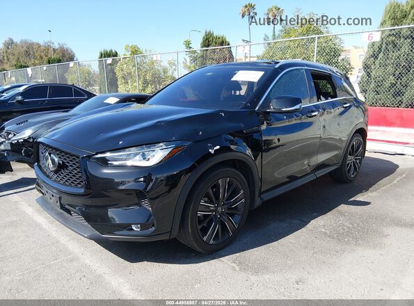 3PCAJ5BA2NF118970 2022 INFINITI QX50 Black Առջևի ձախ երեք քառորդ տեսարան