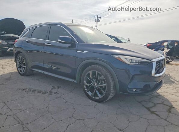 3PCAJ5M10KF145240 2019 INFINITI QX50 Синий Передняя правая четверть