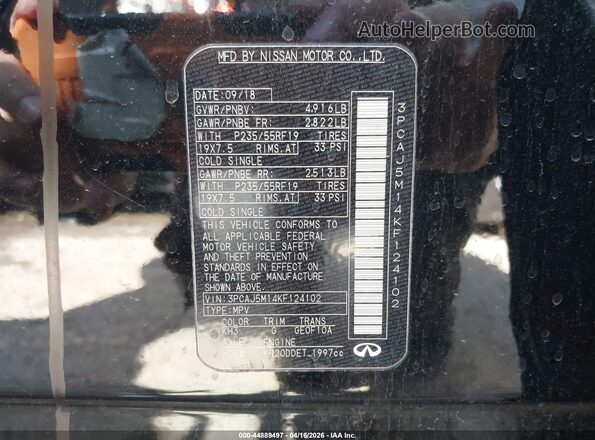 3PCAJ5M14KF124102 2019 INFINITI QX50 Black ძრავის განყოფილების ხედი