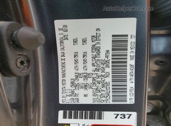 3TMCZ5AN2LM337653 2020 TOYOTA TACOMA Серый Вид подкапотного пространства