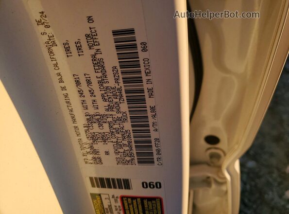 3TMKB5FN4RM010625 2024 TOYOTA TACOMA White Vista de la etiqueta del VIN