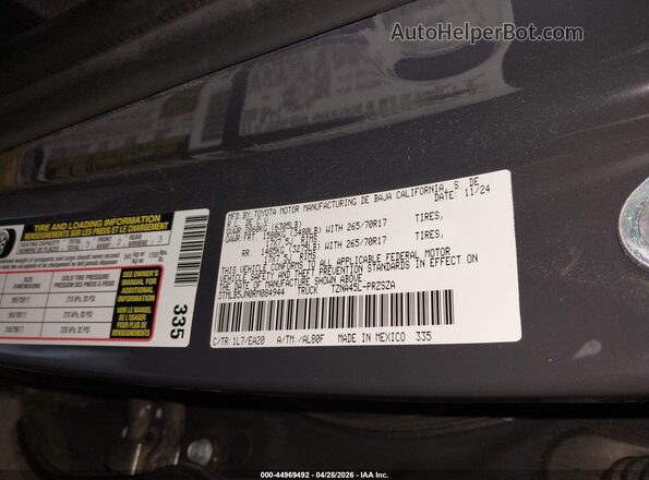 3TMLB5JN0RM084944 2024 TOYOTA TACOMA Gray Engine compartment view