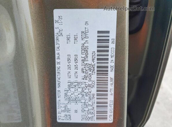 3TMLB5JN4TM217048 2026 TOYOTA TACOMA Зеленый Вид подкапотного пространства