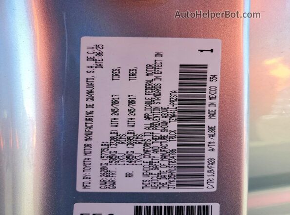 3TYKD5HN1ST034706 2025 TOYOTA TACOMA Silver Vista del compartimento del motor