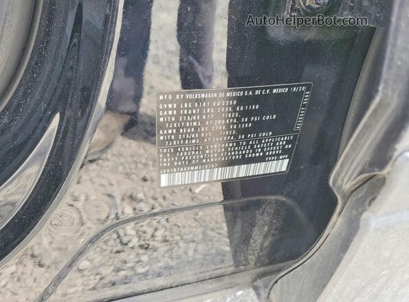 3VV1B7AX9MM019797 2021 VOLKSWAGEN TIGUAN Black Widok naklejki z numerem VIN