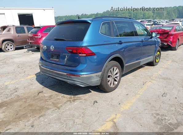 3VV3B7AX8JM055162 2018 VOLKSWAGEN TIGUAN Синий Задняя правая четверть